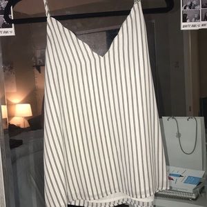 White and black stripped tank